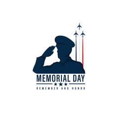 Vector Illustration of Memorial Day Background Design. Remember and Honor. 