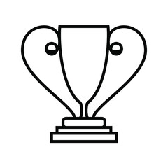 Trophy icon, winning cup with star isolated on white background. First place, award bowl. Symbol of success, victory, championship. Vector flat line illustration. eps. 10