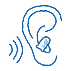 Ear Plug For Sleeping doodle icon hand drawn illustration