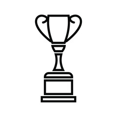 Trophy icon, winning cup with star isolated on white background. First place, award bowl. Symbol of success, victory, championship. Vector flat line illustration. eps. 10