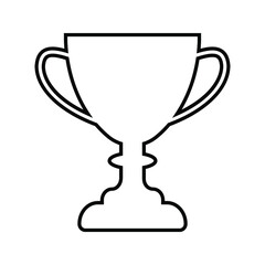 Trophy icon, winning cup with star isolated on white background. First place, award bowl. Symbol of success, victory, championship. Vector flat line illustration. eps. 10