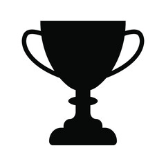 Trophy icon, winning cup with star isolated on white background. First place, award bowl. Symbol of success, victory, championship. Vector flat line illustration. eps. 10