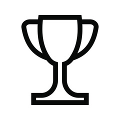 Trophy icon, winning cup with star isolated on white background. First place, award bowl. Symbol of success, victory, championship. Vector flat line illustration. eps. 10