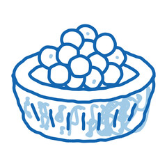 Caviar In Basket doodle icon hand drawn illustration