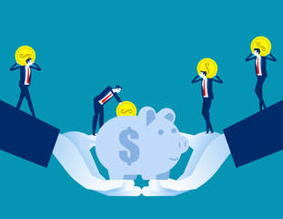 Investment strategy. Business team saving financial concept