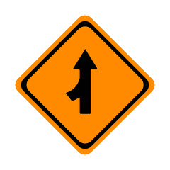 Warning traffic sign, Traffic merges from left