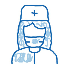 Nurse Paramedic doodle icon hand drawn illustration