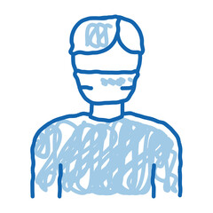 Man Facial Mask doodle icon hand drawn illustration