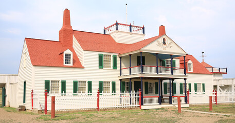 Bourgeois House in Fort Union Trading Post National Historical Park, North Dakota, USA, built around 1845