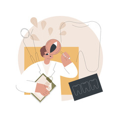 Dental examination abstract concept vector illustration. Dental care service, teeth examination, clinical procedure, visit a dentist, periodontal exam, comprehensive oral test abstract metaphor.