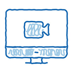 Video On Display doodle icon hand drawn illustration