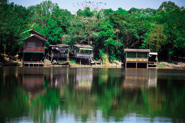 Fishing village on the river