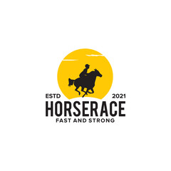 Horse race logo design template