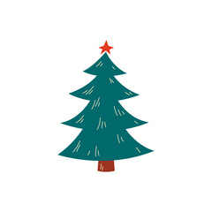 Christmas tree. Modern design. Christmas and New Year s elements for decoration. Vector illustration isolated on white