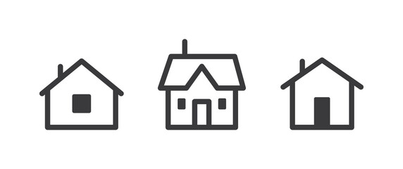 House vector icon collection. Home linear pictogram set.