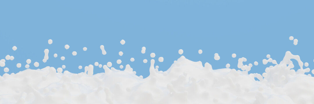 Milk wave background scene. 3D Scene.