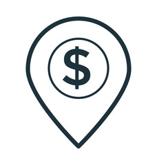 Bank location Vector Icon
