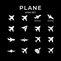Set glyph icons of plane