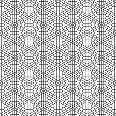 Seamless traditional Japanese ornament Kumiko.Black color lines.