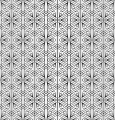 Seamless traditional Japanese ornament Kumiko.Black color lines.