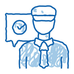 Policeman Access doodle icon hand drawn illustration