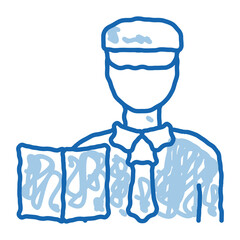 Custom Policeman doodle icon hand drawn illustration