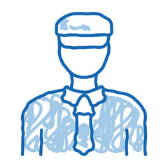 Custom Police Man doodle icon hand drawn illustration
