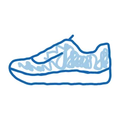 Foto auf Leinwand Sneaker Shoe doodle icon hand drawn illustration © PikePicture