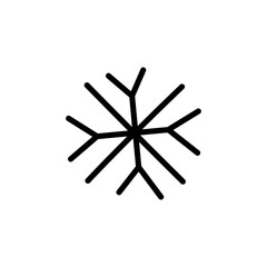Snowflake Icon. Flat logo of snowflake isolated on white background. New Year and winter symbol. Vector illustration