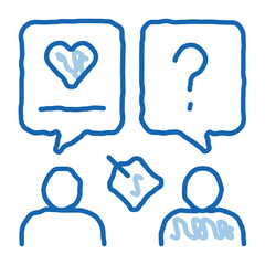 Human Discussing doodle icon hand drawn illustration