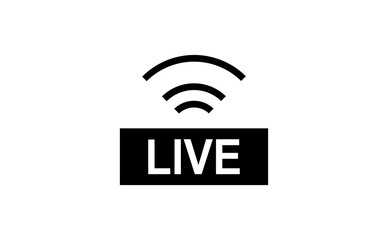Live streaming icon. Button for broadcasting, livestream or online stream. Vector illustration.