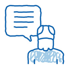 Old Man Speaking doodle icon hand drawn illustration