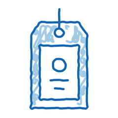 Label Tag doodle icon hand drawn illustration