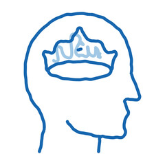 Crown Man Head doodle icon hand drawn illustration