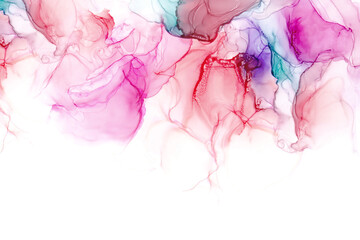 Fototapeta premium Alcohol ink sea texture. Fluid ink abstract background. Colorful abstract painting background