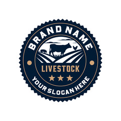 Farm animal livestock circle badge logo