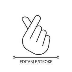 Finger heart linear icon