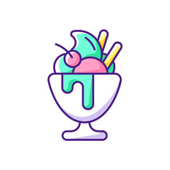Frozen yogurt RGB color icon