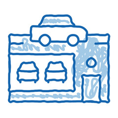 Car Dealer Shop doodle icon hand drawn illustration