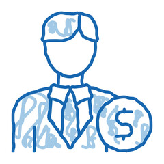 Investor Money doodle icon hand drawn illustration