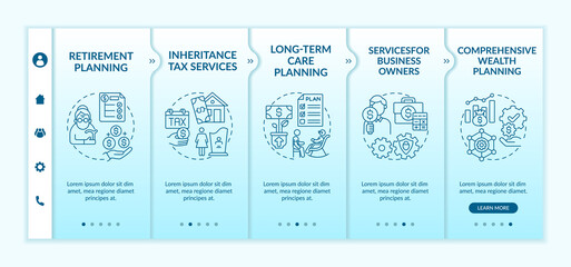 Wealth control services onboarding vector template