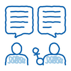 Interview Discuss doodle icon hand drawn illustration