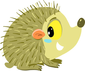 little cute prickly golden hedgehog