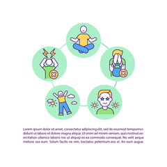 Less stress in life concept line icons with text
