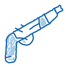 Gun Pistol doodle icon hand drawn illustration