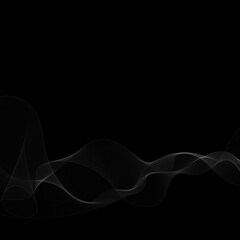 abstract white wave on black background. Abstract black and white background. Elegant black background. vector illustration. Eps 10