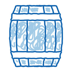 Wooden Barrel doodle icon hand drawn illustration