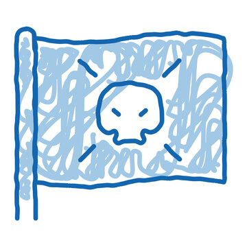 recommend clip art: Pirate Flag doodle icon hand drawn illustration