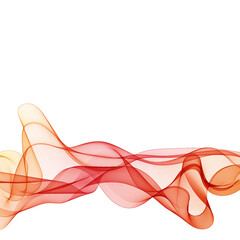 Orange red abstraction wave isolated on white background. Advertising layout. Vector graphics.