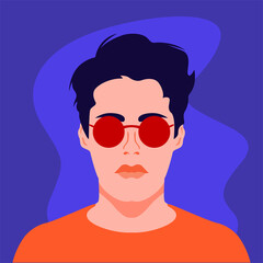 Portrait of girl flat illustration